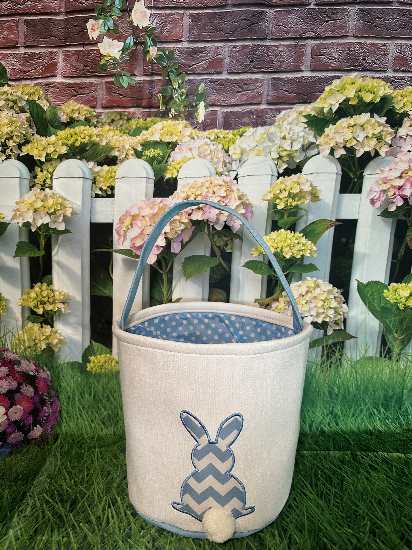 Custom Embroidered Canvas Chevron Easter Basket
