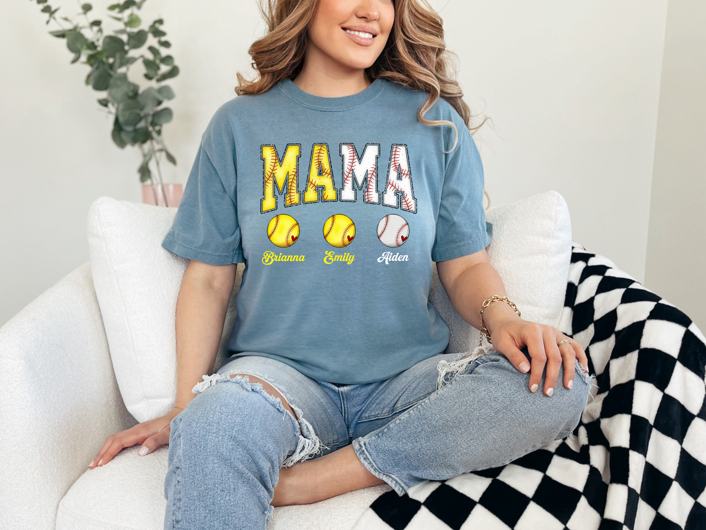 MAMA Softball - Baseball Outline Custom Shirt