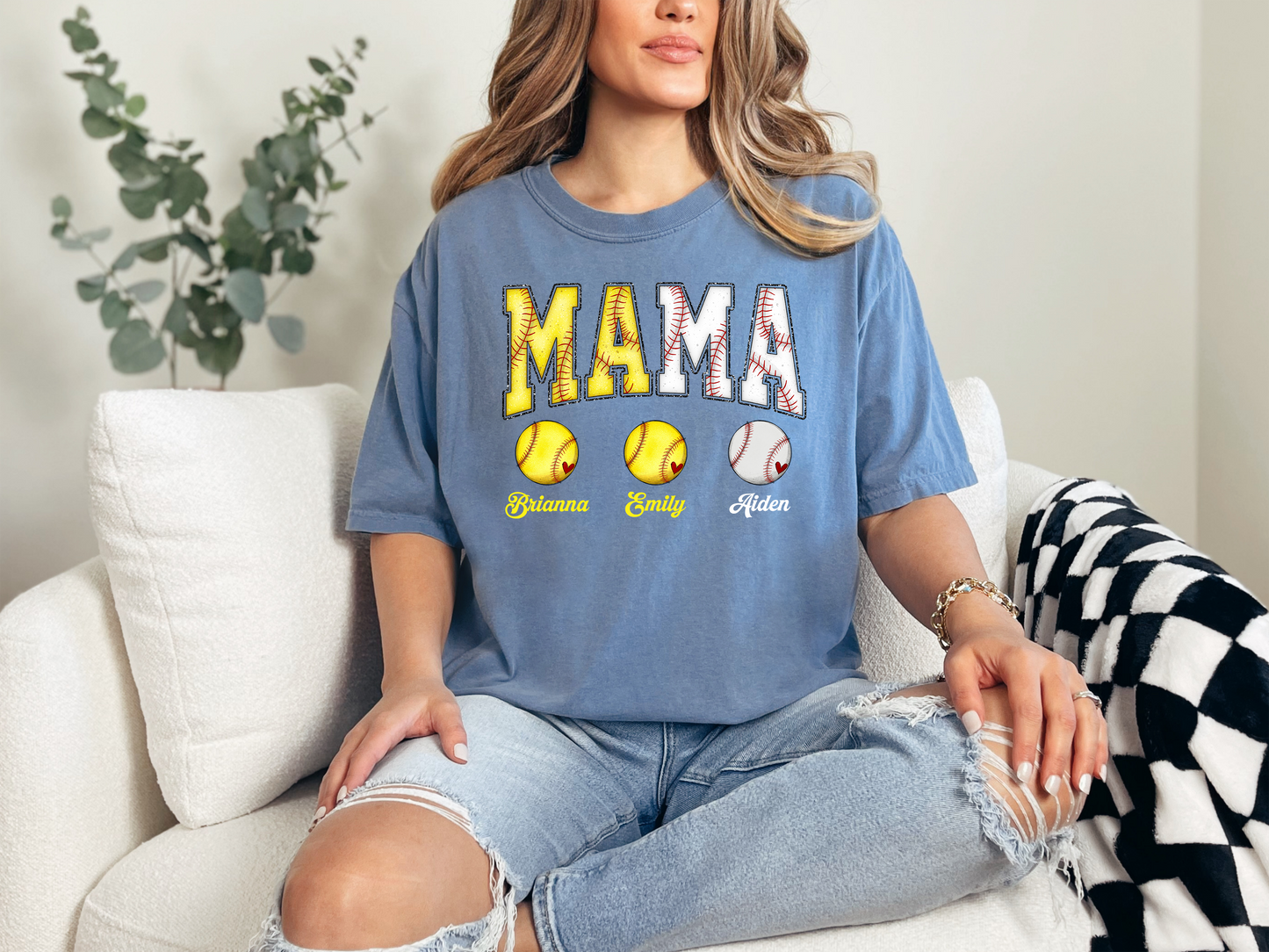 MAMA Softball - Baseball Outline Custom Shirt