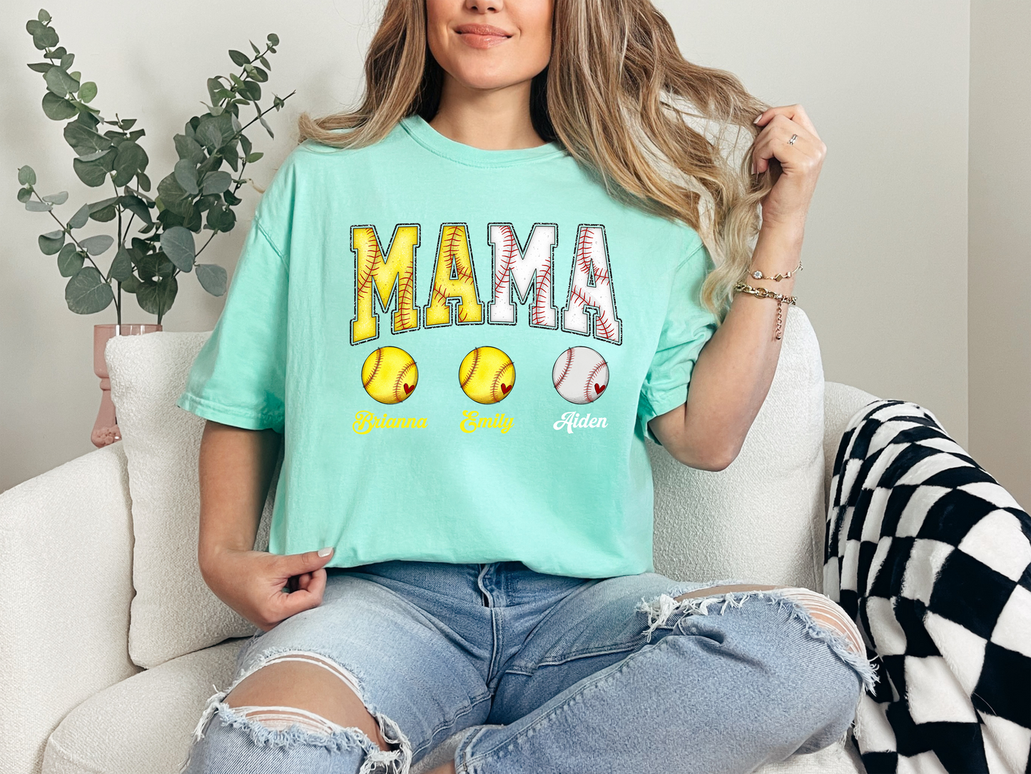 MAMA Softball - Baseball Outline Custom Shirt