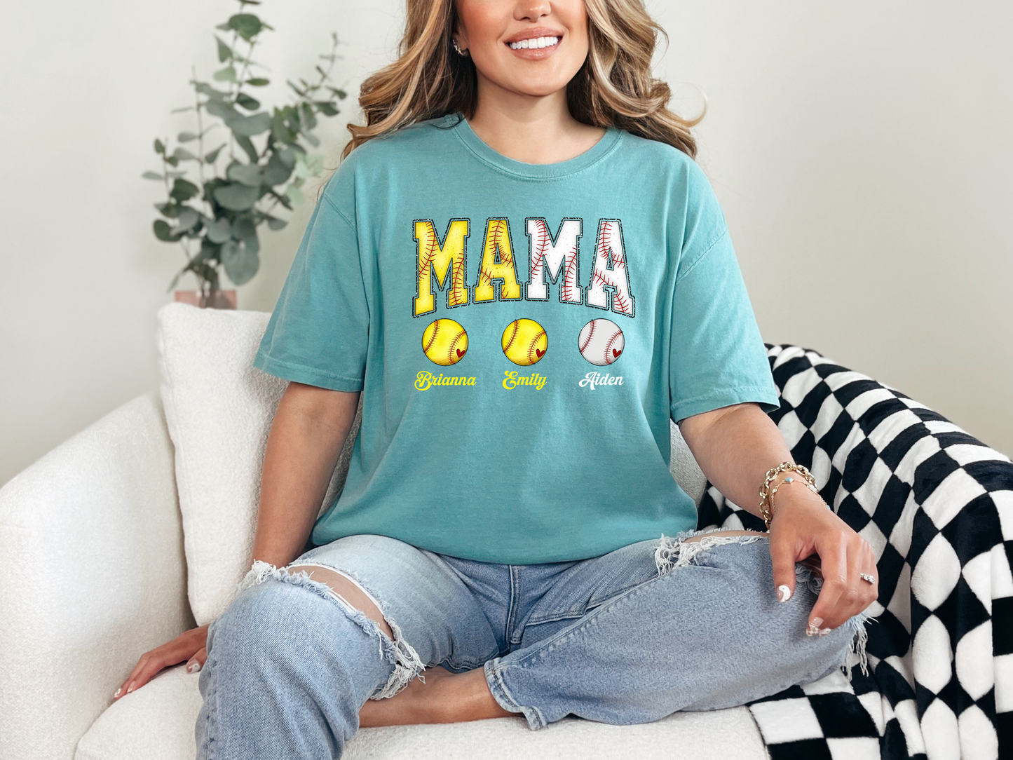 MAMA Softball - Baseball Outline Custom Shirt