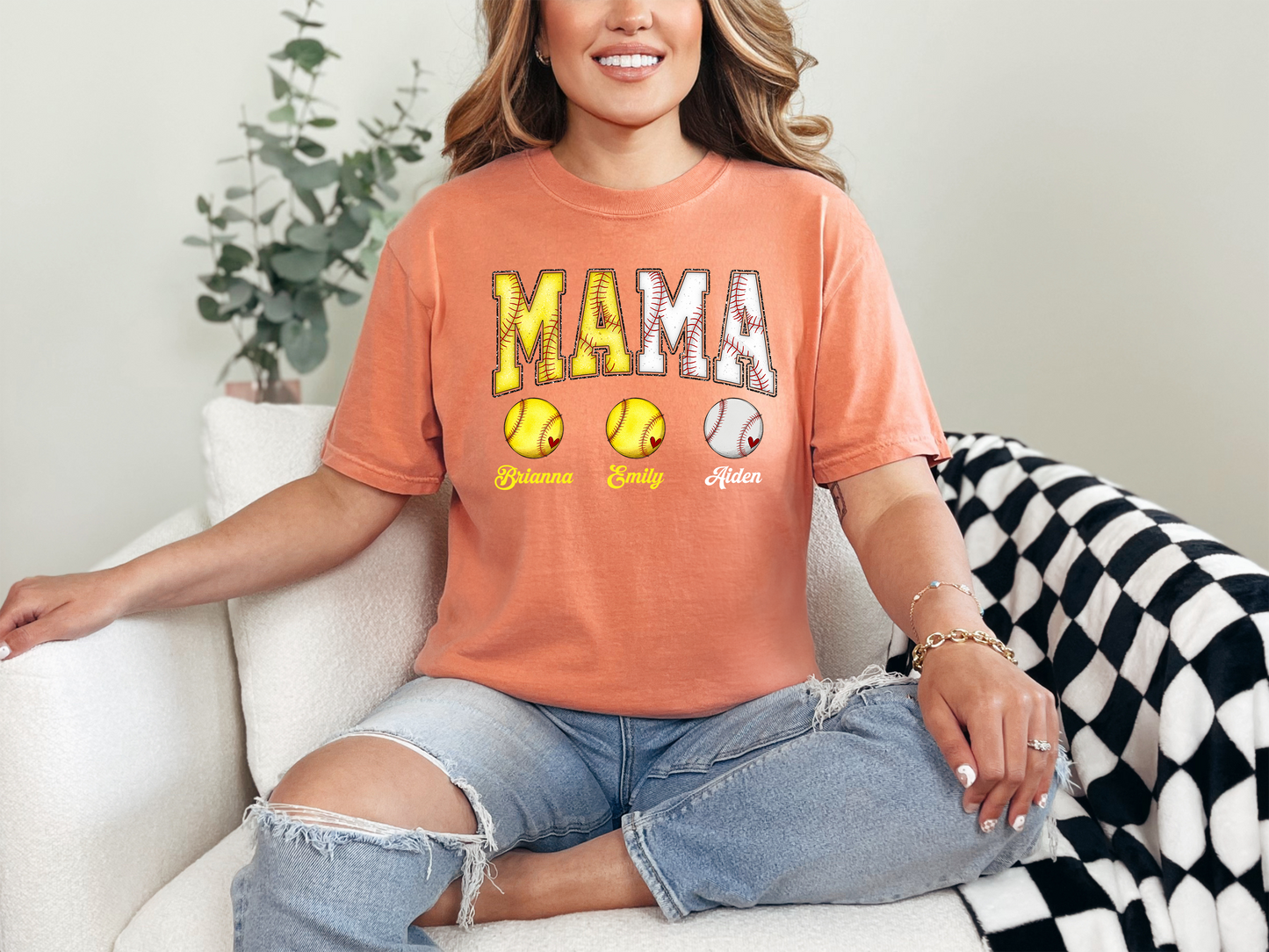 MAMA Softball - Baseball Outline Custom Shirt
