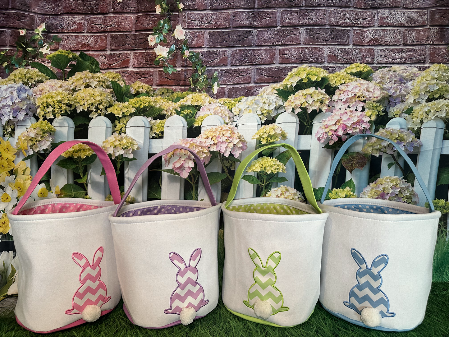 Custom Embroidered Canvas Chevron Easter Basket