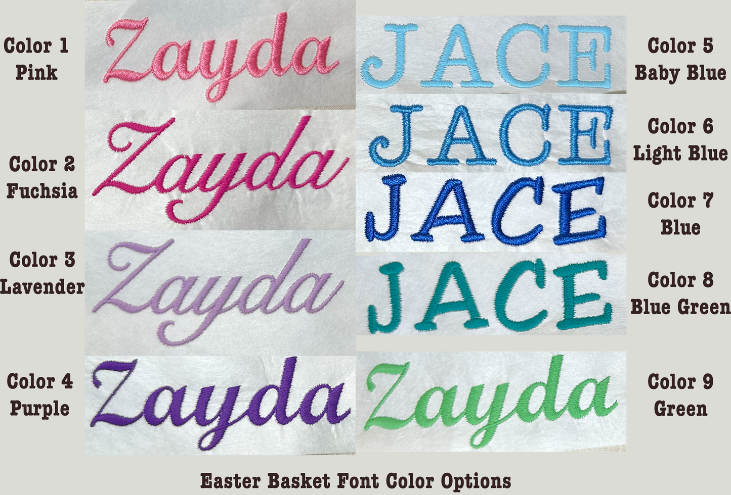 Custom Embroidered Canvas Chevron Easter Basket
