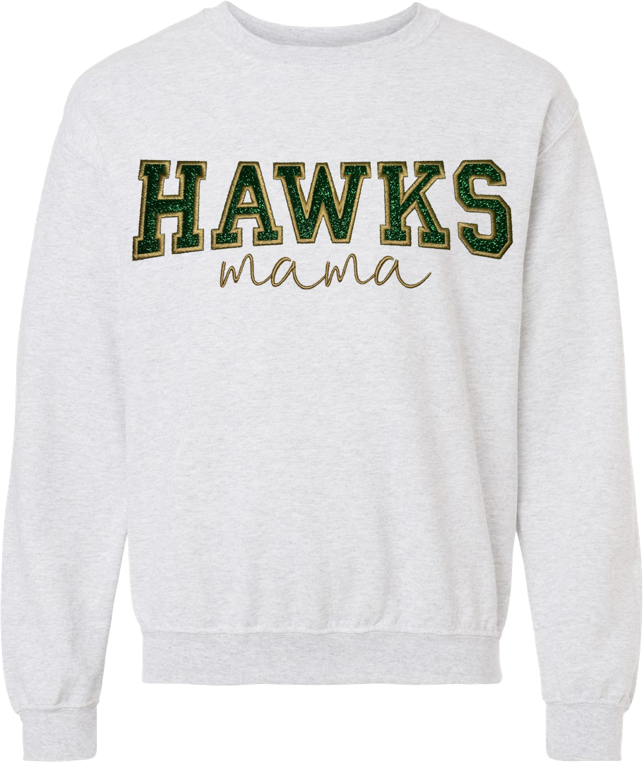 HAWKS MAMA glitter applique sweater