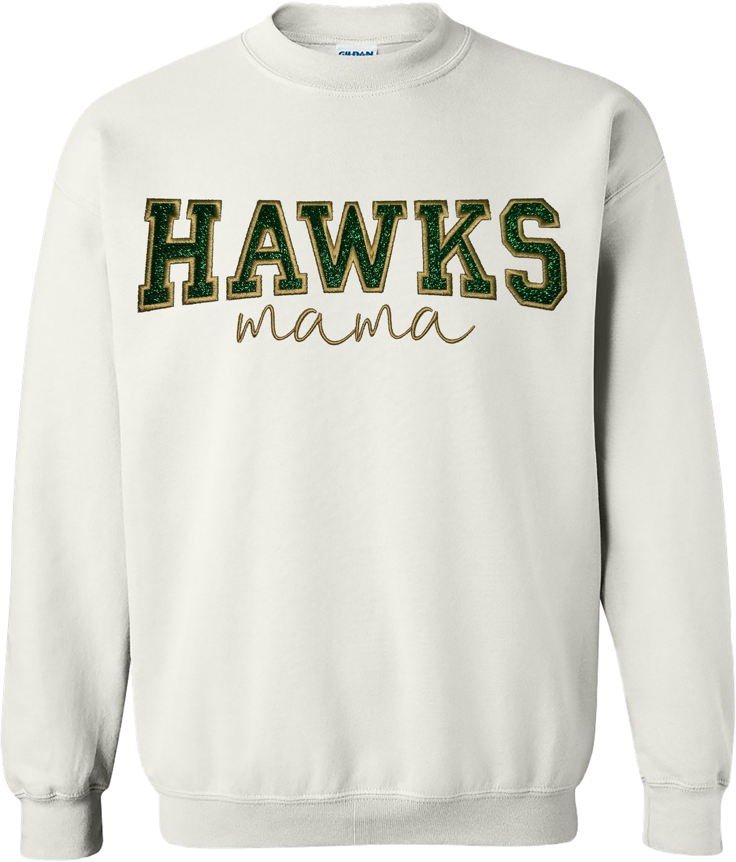 HAWKS MAMA glitter applique sweater