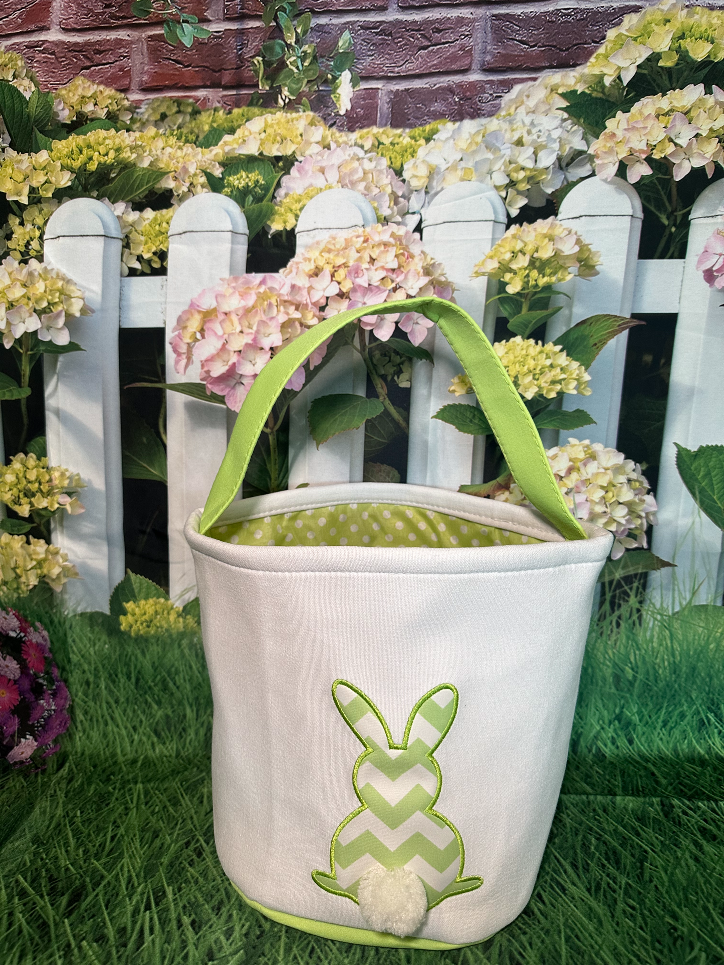 Custom Embroidered Canvas Chevron Easter Basket