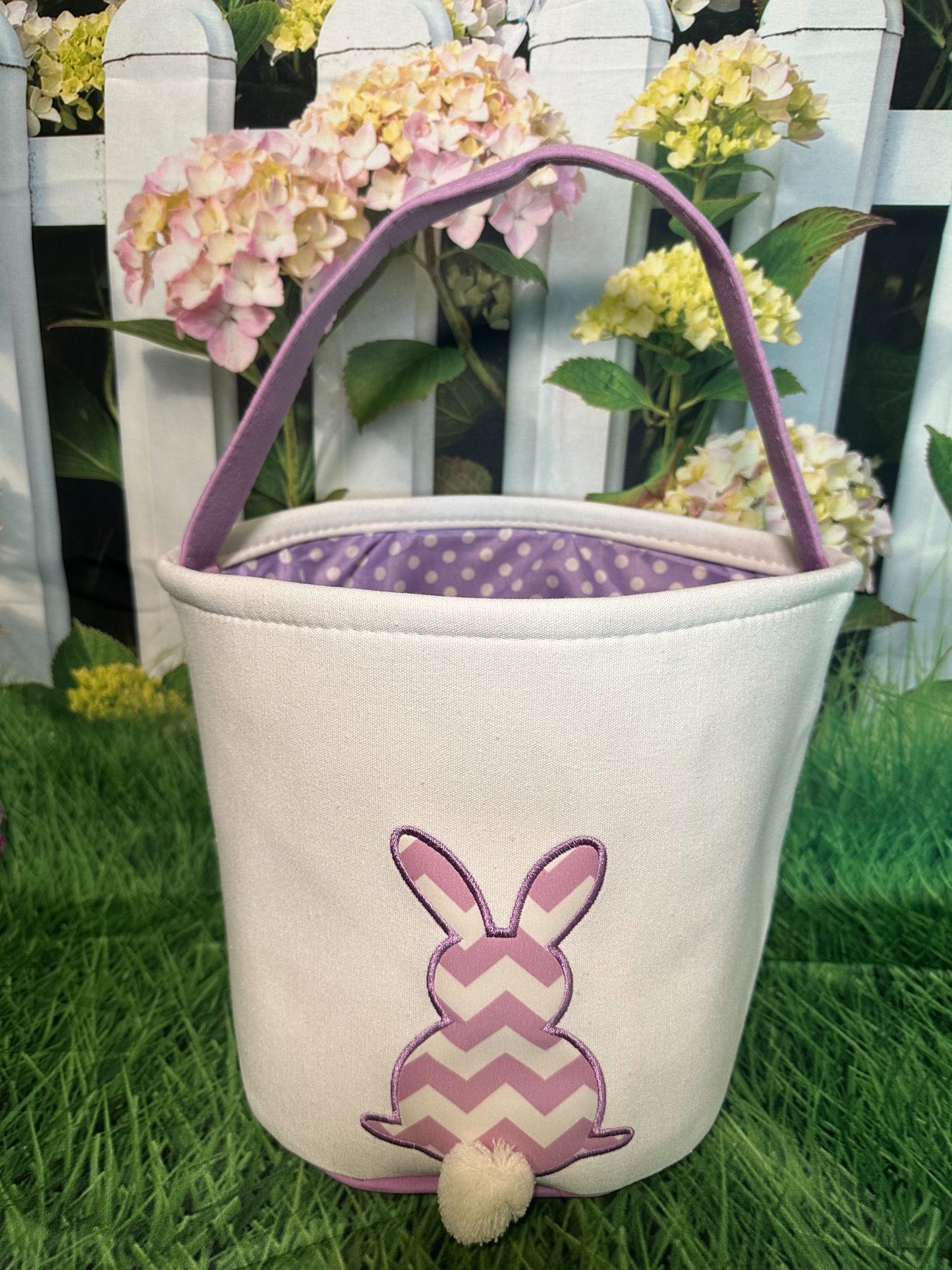 Custom Embroidered Canvas Chevron Easter Basket