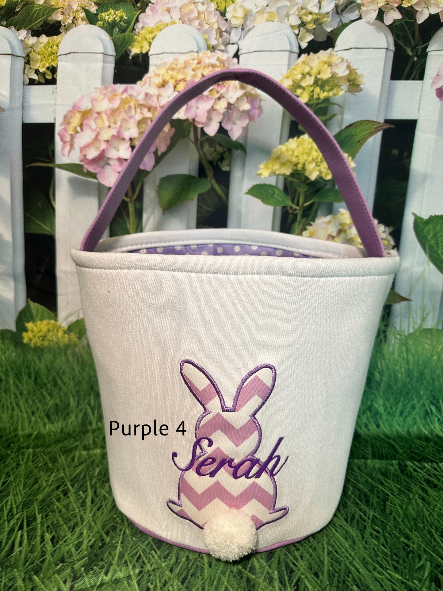 Custom Embroidered Canvas Chevron Easter Basket