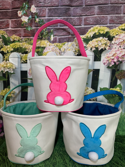 Custom Embroidered Canvas Easter Basket