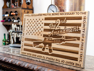 American Flag Second Amendment sign