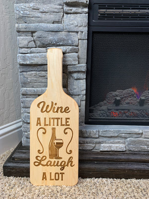 Wine Bottle Cutting Board - Laugh A lot