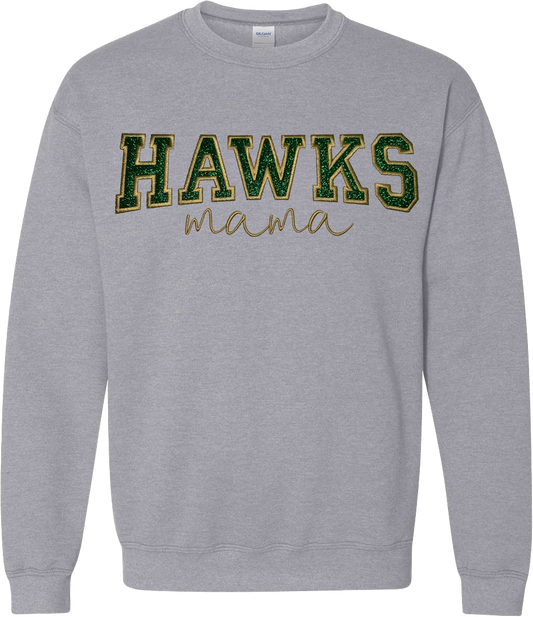 HAWKS MAMA glitter applique sweater