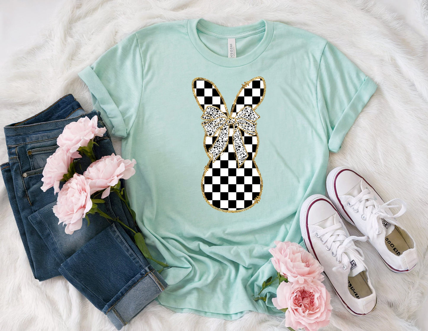 Checkered Gold Bunny Shirt