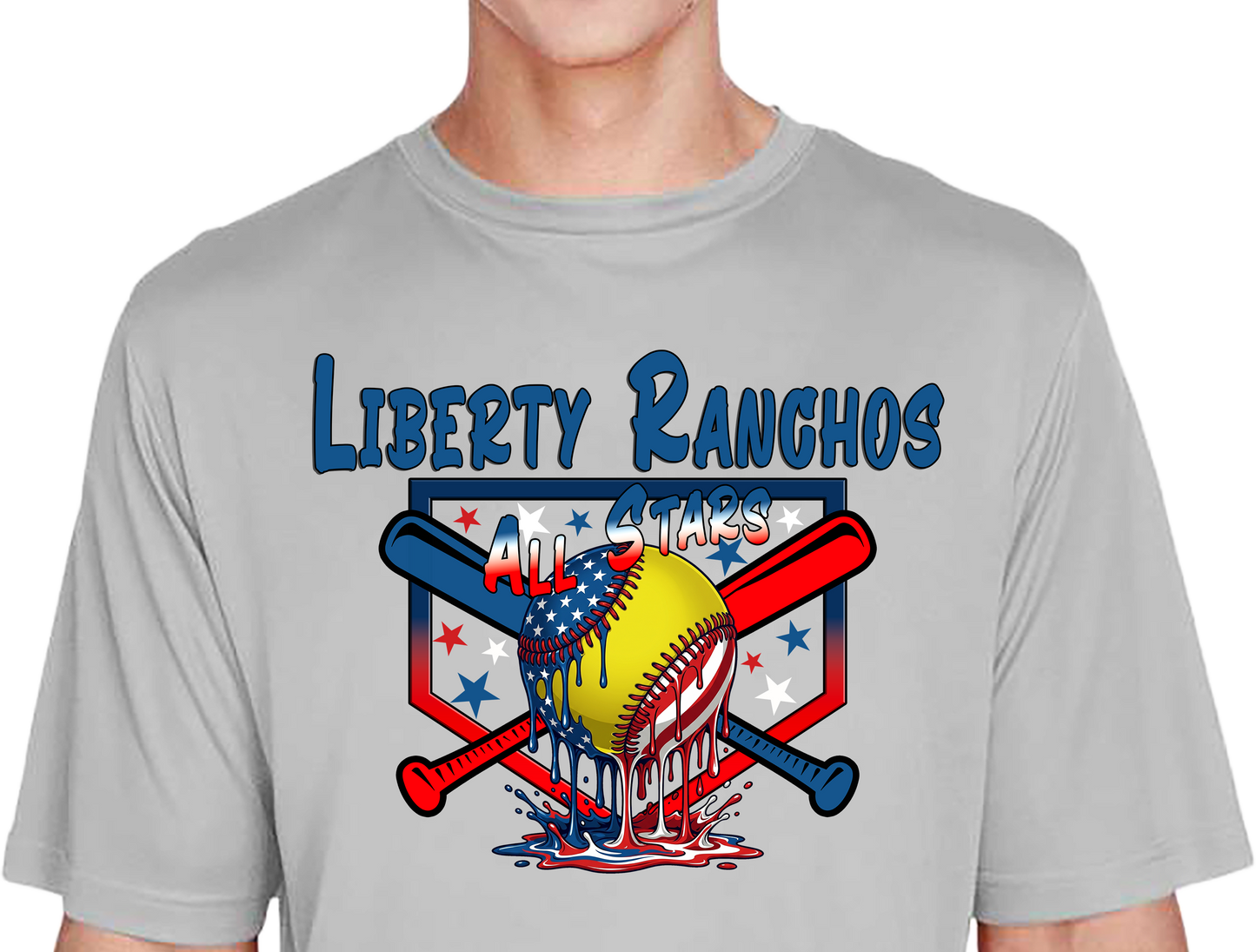 Liberty Ranchos 2026 Softball All Stars Drip Polyester Performance T-Shirt
